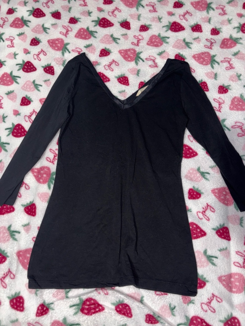 Banana Republic Black V-Neck Long Sleeve Top